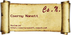Cserny Nanett névjegykártya